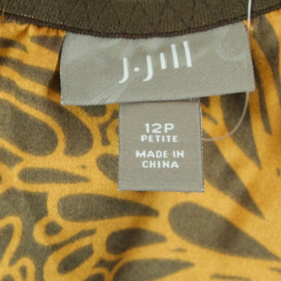 NWOT J. Jill Brown Orange Automn 100% Silk Pleated Accordion Skirt Size 12 P - Picture 5 of 7